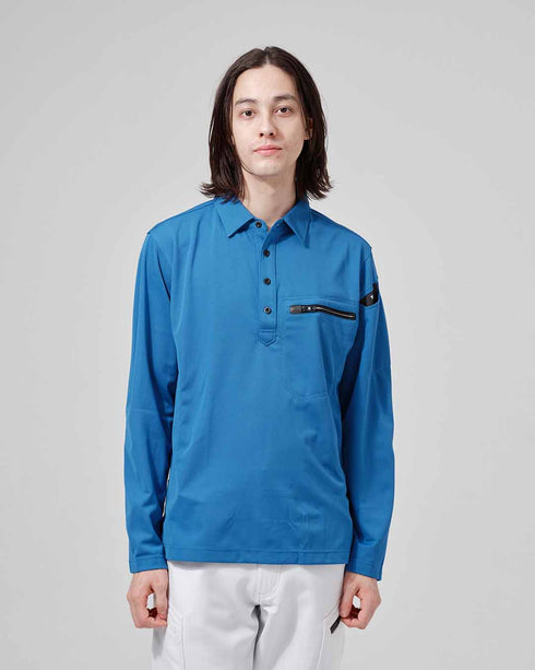 81305 ESワークニットロングポロシャツ